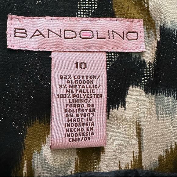 Bandolino Blazer Jacket Black Peach Brown Floral Metallic Wide Collar Size 10 - Picture 2 of 12